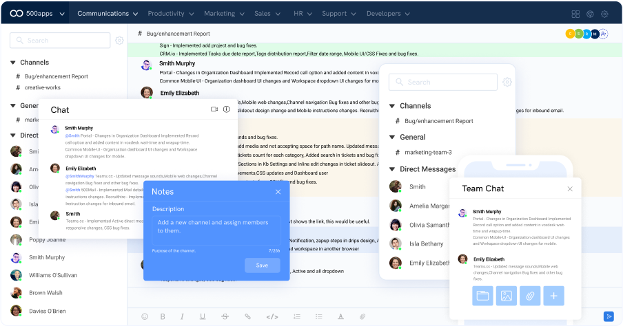 team chat leave note