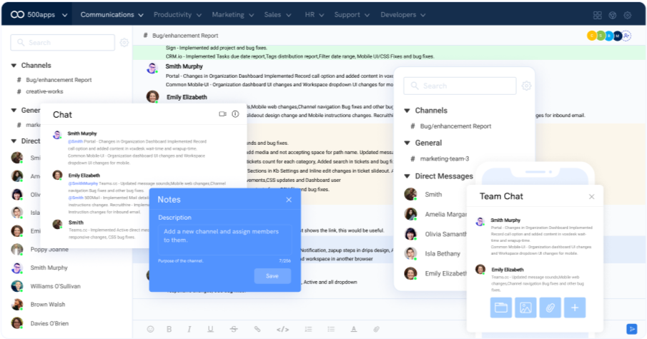 business chat leave note