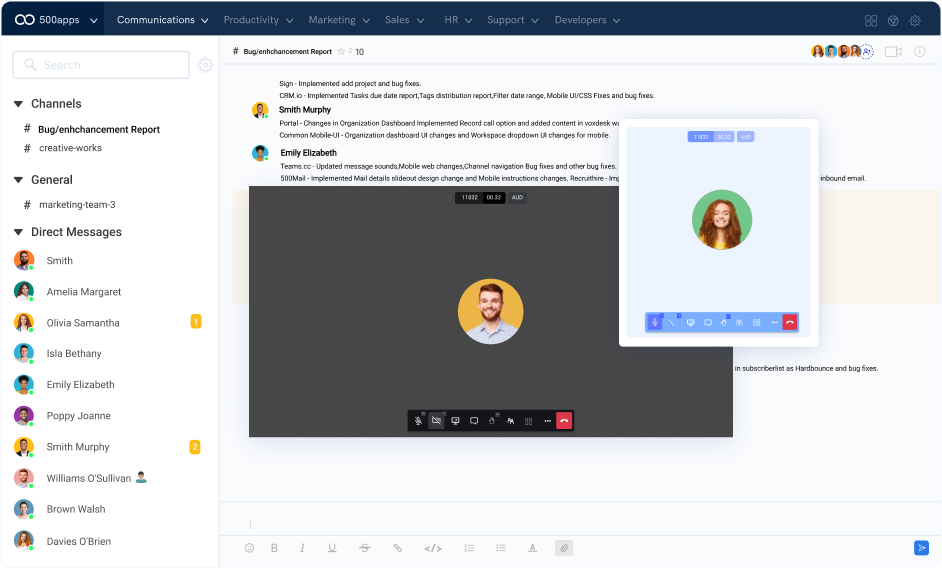 voice and video calls leave note