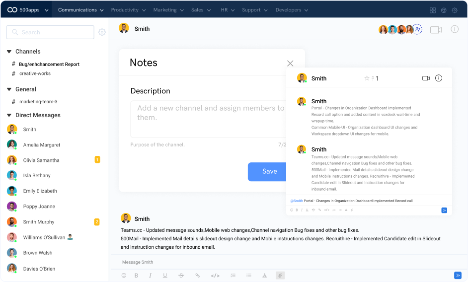 notes management leave note
